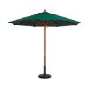 7 Foot Market Umbrella Octagon with Two-Piece Wood Pole - Forest Green