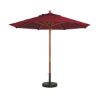 7 Foot Market Umbrella Octagon with Two-Piece Wood Pole - Burgundy