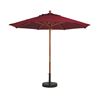 9 Foot Octagon Wooden Market Umbrella - Burgundy