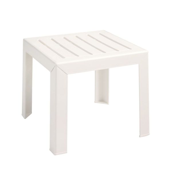 Bahia 16 Inch Square Cocktail Table Plastic Resin - White