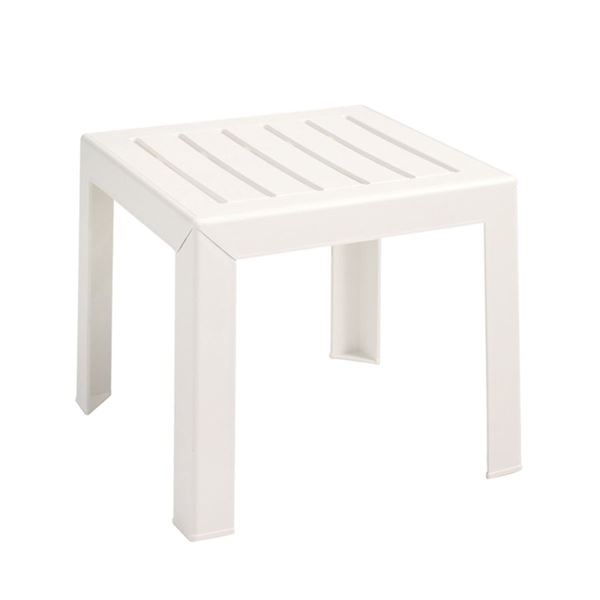 Bahia 16 Inch Square Cocktail Table Plastic Resin - White