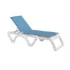 Jamaica Beach   Plastic Resin Sling Stackable Chaise Lounge - Sky Blue / White