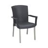 Havana Classic Plastic Resin Stackable Armchair - Charcoal