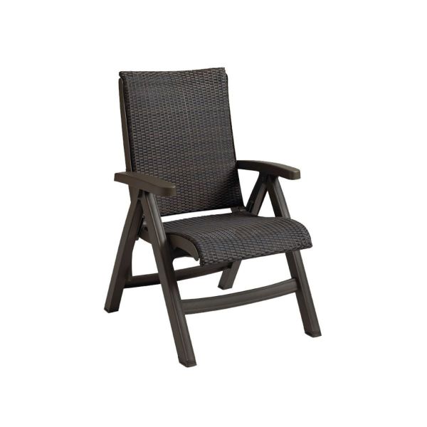 Java All Weather Wicker Folding Chair - Espresso