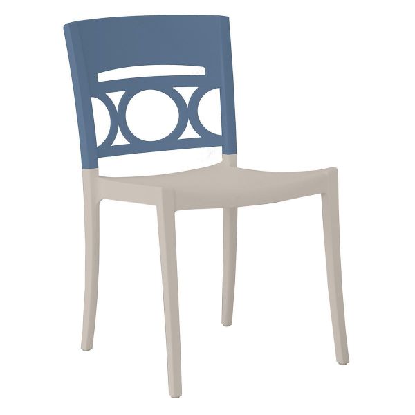 Moon Stacking Outdoor Dining Chair, Air Modeled Plastic