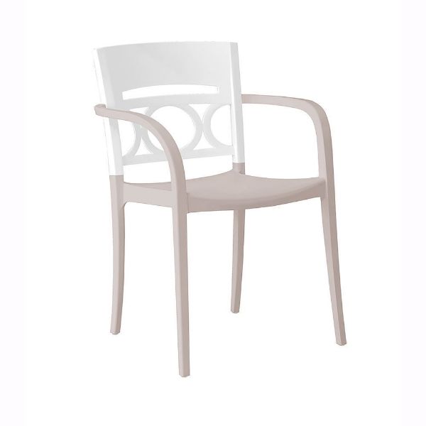 Moon Stacking Outdoor Dining Armchair, Air Modeled Plastic