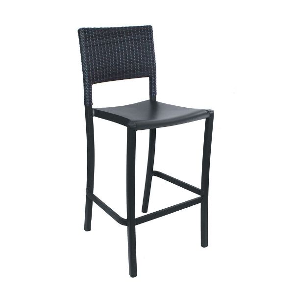 Java Stacking Barstool, Air Modeled Plastic With Wicker Back