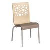 Tempo Stacking Chair With Two Toned Plastic Resin Seat And Aluminum Legs