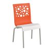 Tempo Stacking Chair With Two Toned Plastic Resin Seat And Aluminum Legs