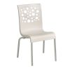 Tempo Stacking Chair With Two Toned Plastic Resin Seat And Aluminum Legs