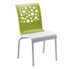 Tempo Stacking Chair With Two Toned Plastic Resin Seat And Aluminum Legs