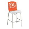 Tempo Stacking Bar Chair with Two Toned Plastic Resin Seat and Aluminum Legs, 18 lbs.