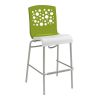 Tempo Stacking Bar Chair with Two Toned Plastic Resin Seat and Aluminum Legs, 18 lbs.