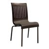 Viva Stacking Chair With Two Toned Plastic Resin Seat And Aluminum Legs