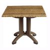 Atlanta 32” Square Pedestal Table With Umbrella Hole