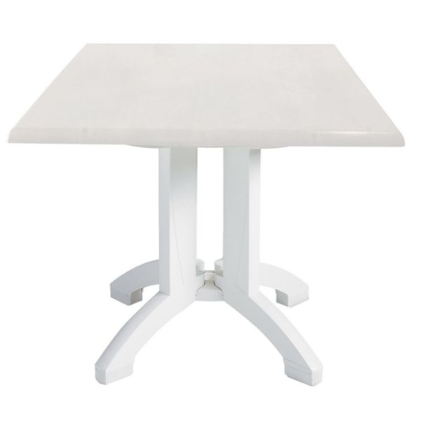 Atlanta 32” Square Pedestal Table With Umbrella Hole