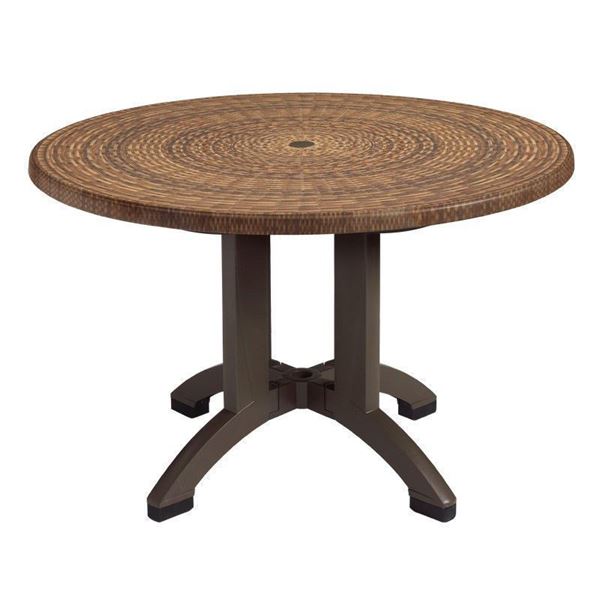 Atlanta 42” Round Pedestal Table With Umbrella Hole