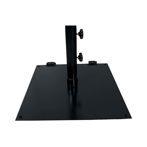 75 LB. Flat 24” Square Black Umbrella Base – Freestanding For Umbrellas Up To 7.5 Ft Or Surface Mount