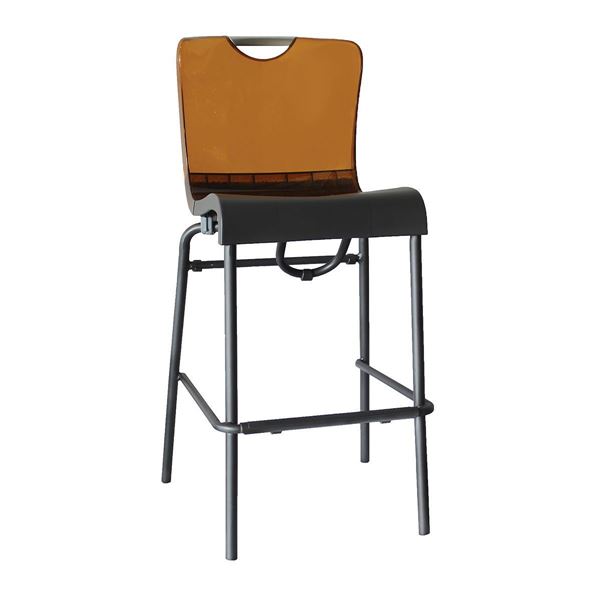 Krystal Polymer Stacking Barstool With Aluminum Frame, 17 Lbs. – For Interior Commercial Use