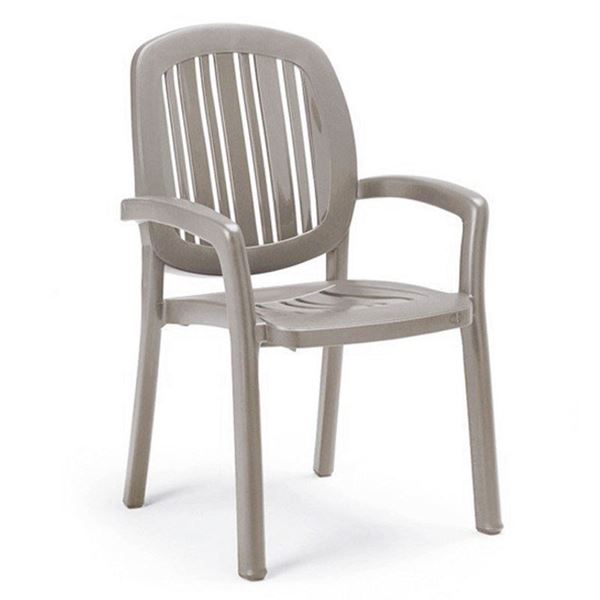 Ponza High Back Plastic Resin Armchair, 9 Lbs. - Tortora