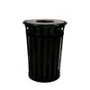 Round 36 Gallon Oakley Series Standard Steel Powder Coated Trash Can with Liner, 95 lbs.