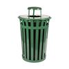 Round 36 Gallon Oakley Series Standard Steel Powder Coated Trash Can with Liner, 95 lbs.