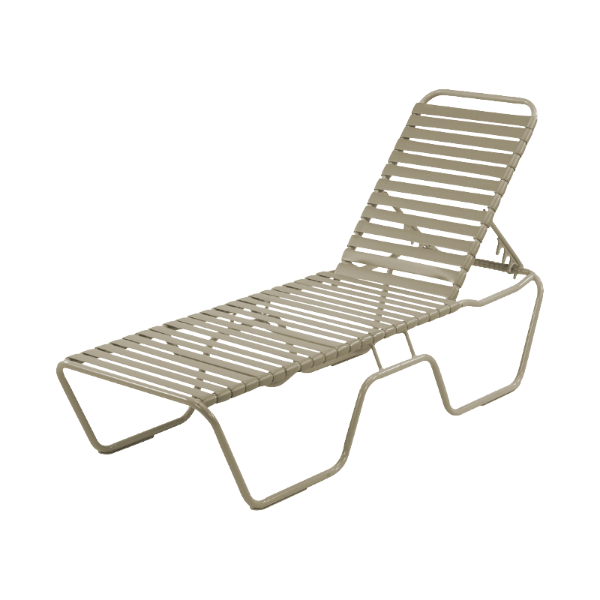 Picture of Test St. Maarten Chaise Lounge Vinyl Straps with Stackable Aluminum Frame. Hotel grade Vinyl Strap Commercial Pool Furniture