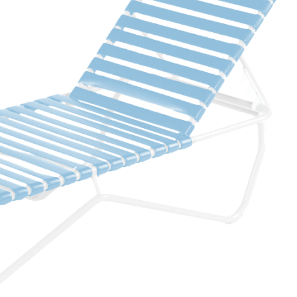 St. Lucia Vinyl Strap Chaise Lounge With Commercial Aluminum Frame