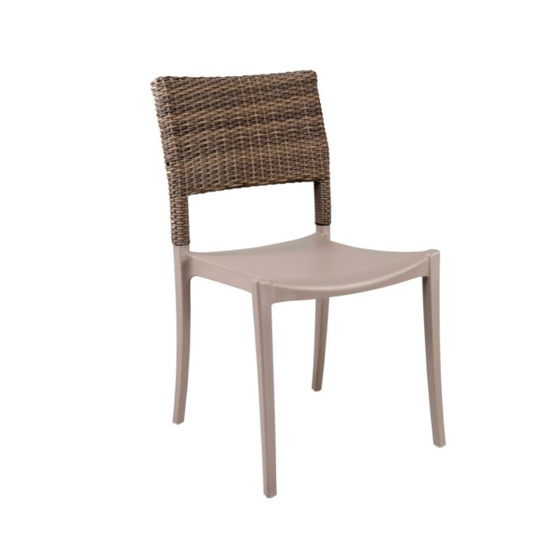 Java Stacking Outdoor Dining Chair, Air Modeled Plastic with Wicker ...