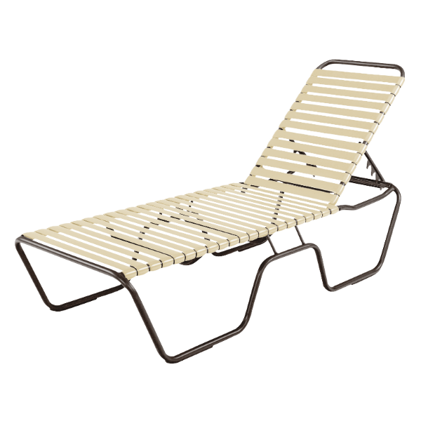 Neptune Senior Chaise Lounge Vinyl Straps With Aluminum Frame