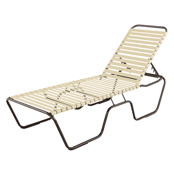 Neptune Senior Chaise Lounge Vinyl Straps With Aluminum Frame