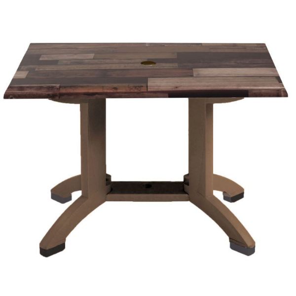 Atlanta 48” x 32” Pedestal Table with Umbrella Hole