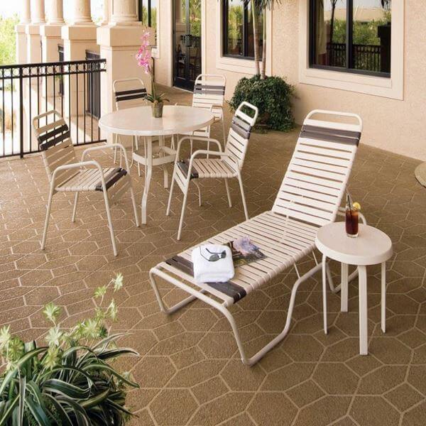 Sanibel Vinyl Strap Chaise Lounge with Aluminum Frame - 24 lbs.