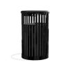 32-Gallon Trash Receptacle with Vertical Steel Slats Polyethylene Finished
