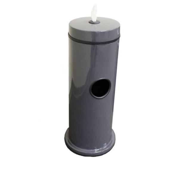 7-Gallon Fiberglass Trash Receptacle with Hand Wipe Dispenser