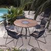 Ledge Lounger Playnk Dining Chair with Bamboo Armrests and Powder-Coated Metal Frame - 18 lbs.