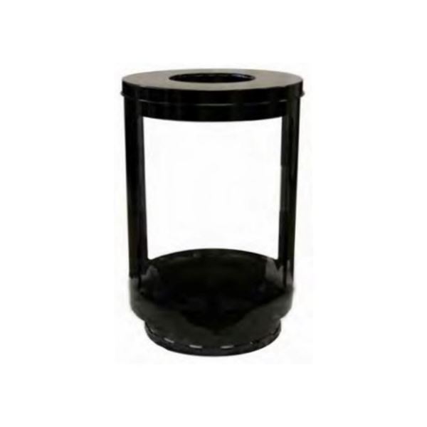 55-Gallon Transparent Panels Lookout Trash Receptacle with Powder-Coated Steel Frame  - 90 lbs.