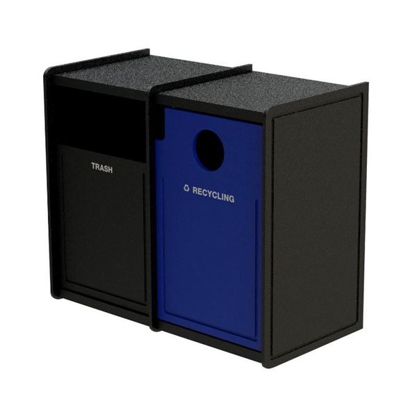 EarthCraft Waste and Recycling Dual 32-Gallon Containers - 168 lbs.	