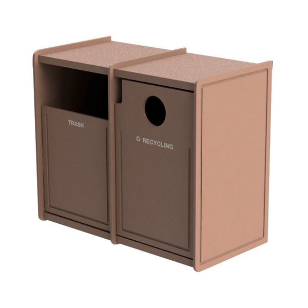 EarthCraft Waste and Recycling Dual 32-Gallon Containers - 168 lbs.	