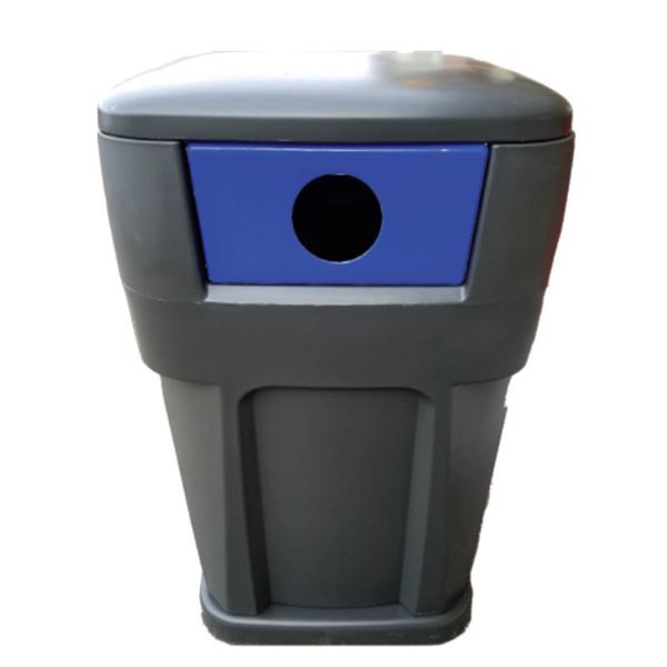 65-Gallon Recycling Receptacle Commercial-Grade Polyethylene Plastic - 130 lbs.
