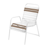 St. Maarten Dining Chair Vinyl Straps with White Stackable Aluminum Frame - Adobe
