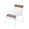 St. Maarten Dining Chair Vinyl Straps with White Stackable Aluminum Frame - Dark Brown