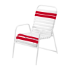 St. Maarten Dining Chair Vinyl Straps with White Stackable Aluminum Frame - Red