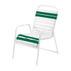 St. Maarten Dining Chair Vinyl Straps with White Stackable Aluminum Frame - Sherwood Green