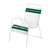 St. Maarten Dining Chair Vinyl Straps with White Stackable Aluminum Frame - Dark Green