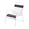 St. Maarten Dining Chair Vinyl Straps with White Stackable Aluminum Frame - Black