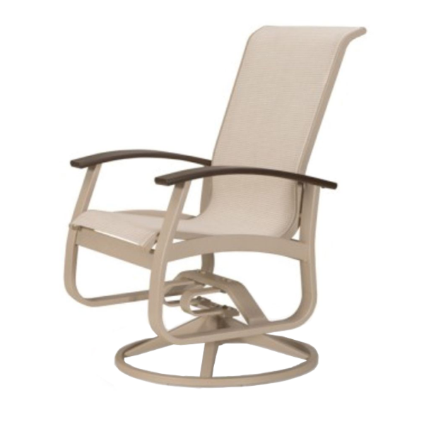 Telescope Belle Isle Sling Swivel Arm Rocker Chair with Aluminum Frame