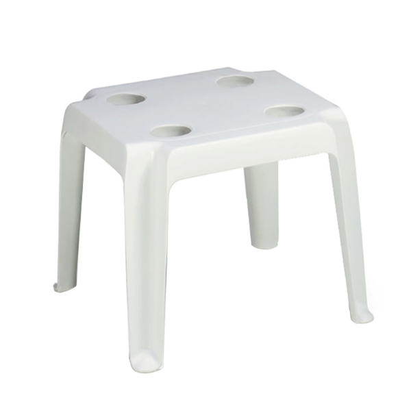 Oasis 18 Inch Square Cocktail Table with Cup Holders Plastic Resin