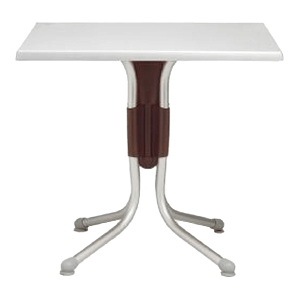 Polo 31 Inch Square Dining Table Werzalit with Aluminum Base