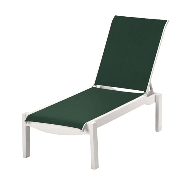 Telescope Leeward Armless Chaise Lounge Fabric Sling with Marine Grade Polymer Frame